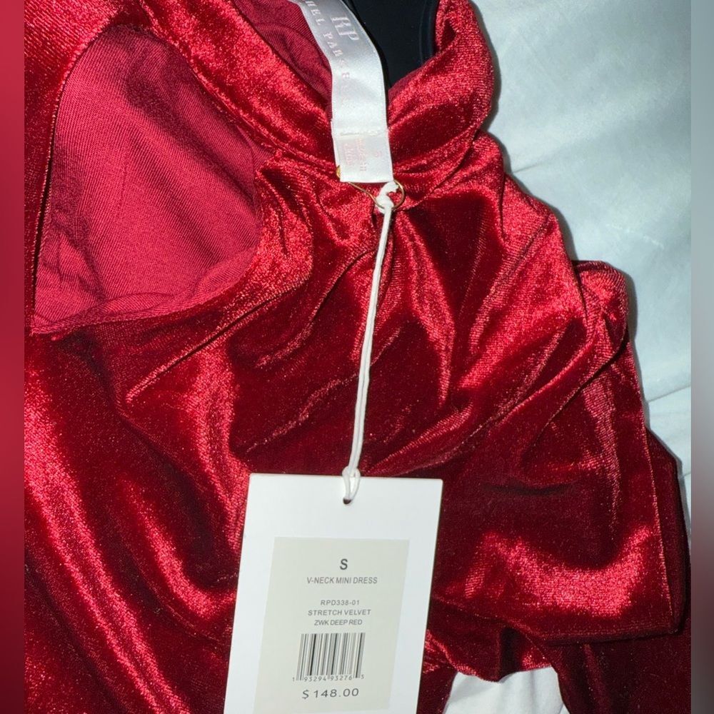 NWT Rachel Parcell red velvet mini dress size small - Picture 9 of 9
